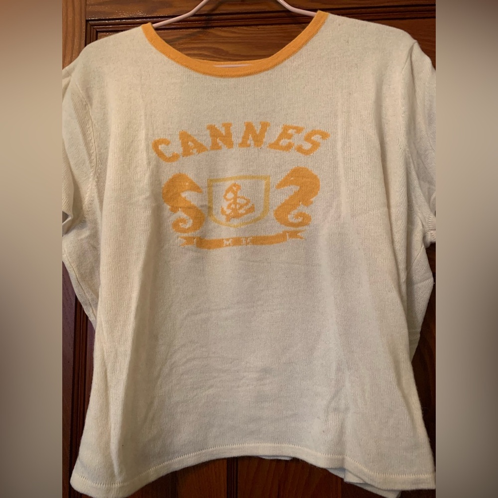 Cannes Graphic Tee in Cream and Orange